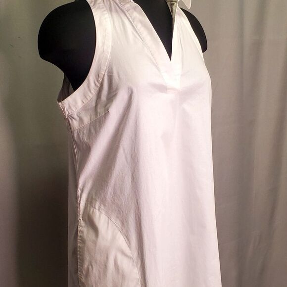 SPENSE White Button Down Sleveless Cotton Dress - Picture 2 of 6